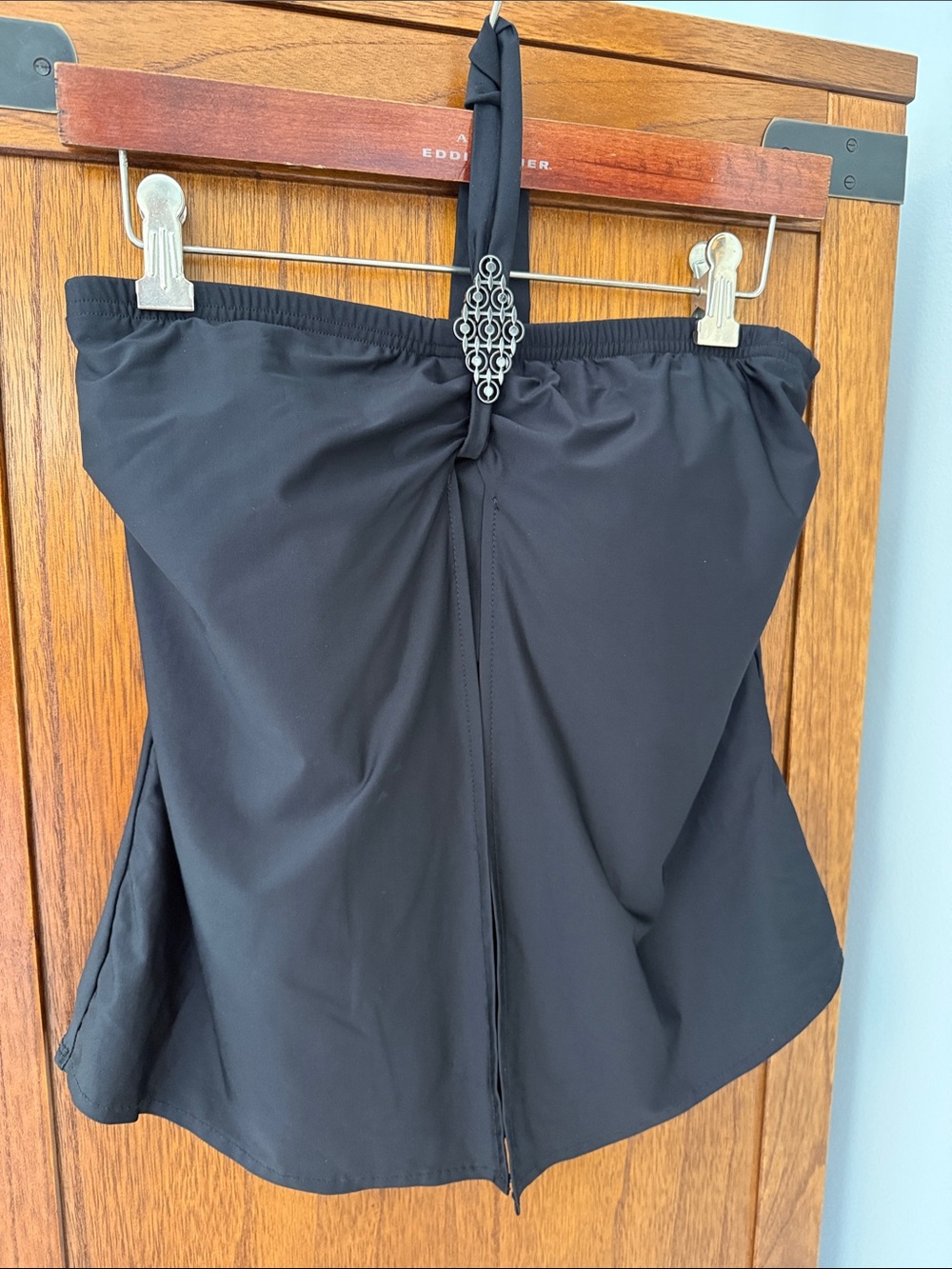 Tara Grinna Black Women's Halter Swim Top with Decorative Accent 38